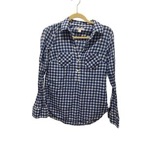 Merona blue & white checkered longsleeve, women’s size S